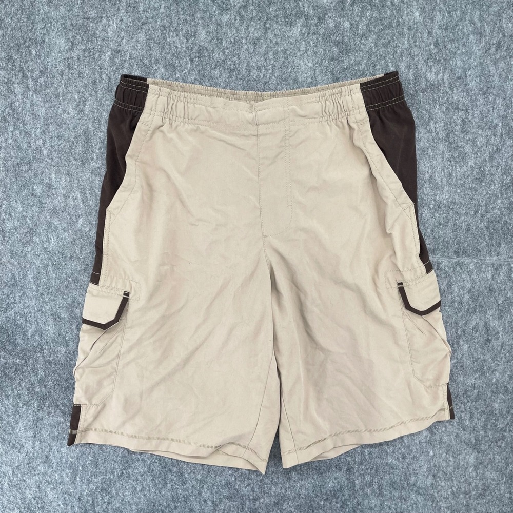 Nike Cargo Shorts Mens XL Khaki Brown Elastic Waist Hiking Outdoor Y2K